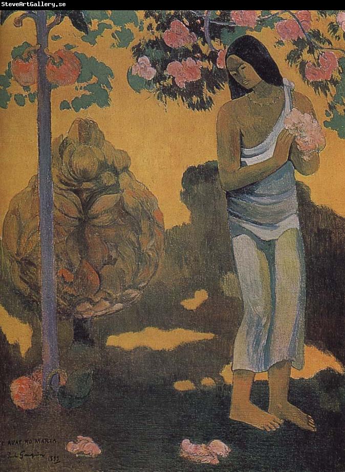 Paul Gauguin Woman holding flowers